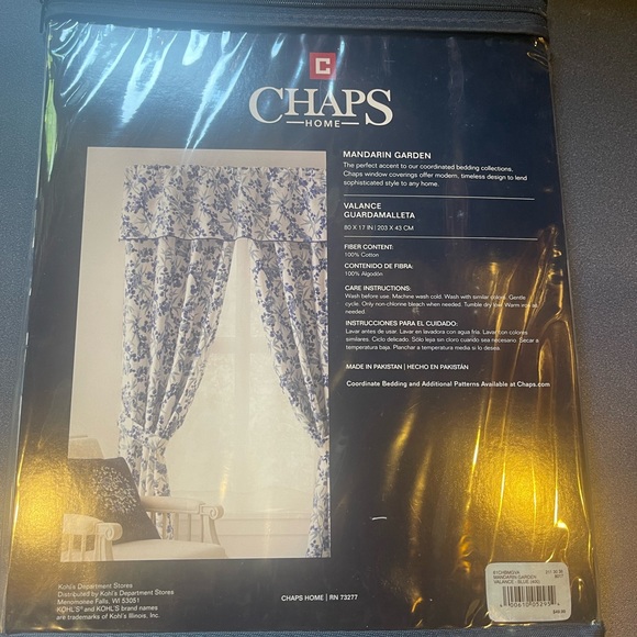 Lot of 4 CHAPS HOME Mandarin Garden Valances - Picture 3 of 3